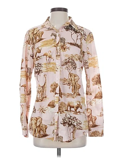 Pre-owned J. Mclaughlin Long Sleeve Button Down Shirt In White