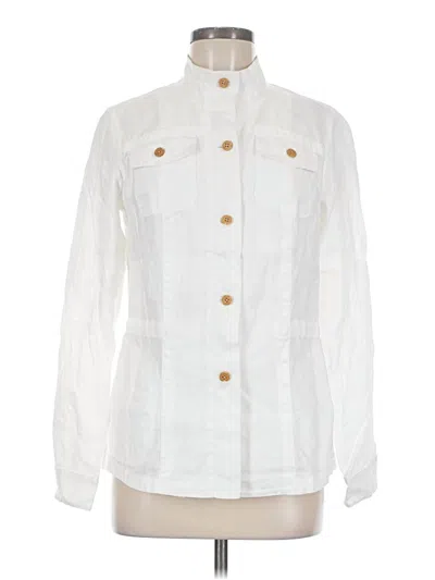 Pre-owned J. Mclaughlin Long Sleeve Button Down Shirt In White