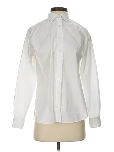 Pre-owned J. Mclaughlin Long Sleeve Button Down Shirt In White