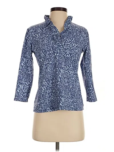 Pre-owned J. Mclaughlin Long Sleeve Polo Shirt In Blue
