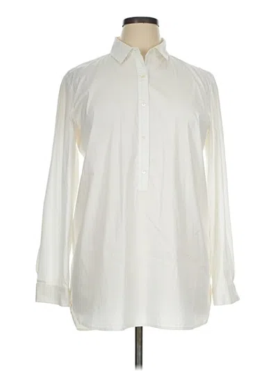 Pre-owned J. Mclaughlin Long Sleeve Polo Shirt In Ivory
