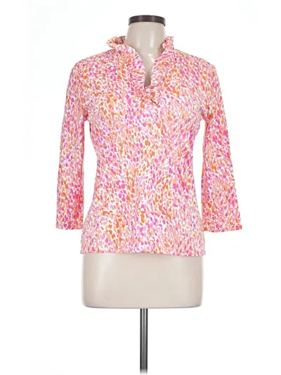 Pre-owned J. Mclaughlin Long Sleeve Polo Shirt In Pink