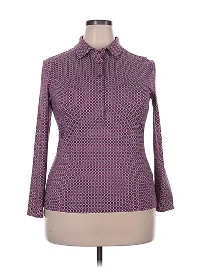 Pre-owned J. Mclaughlin Long Sleeve Polo Shirt In Purple
