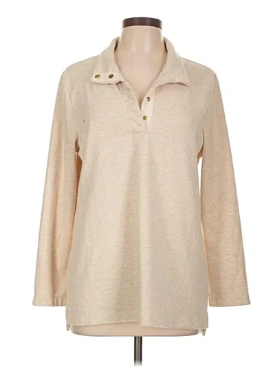 Pre-owned J. Mclaughlin Long Sleeve Polo Shirt In Tan
