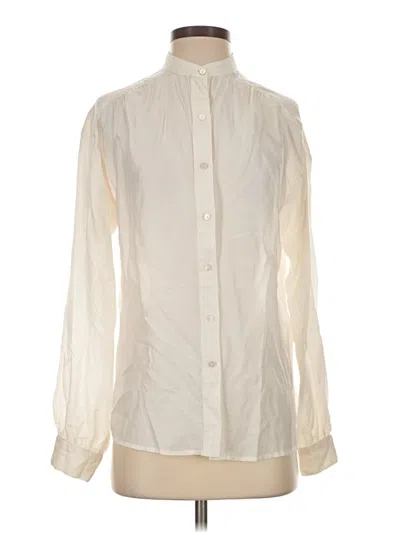 Pre-owned J. Mclaughlin Long Sleeve Silk Top Ivory High Neck Tops