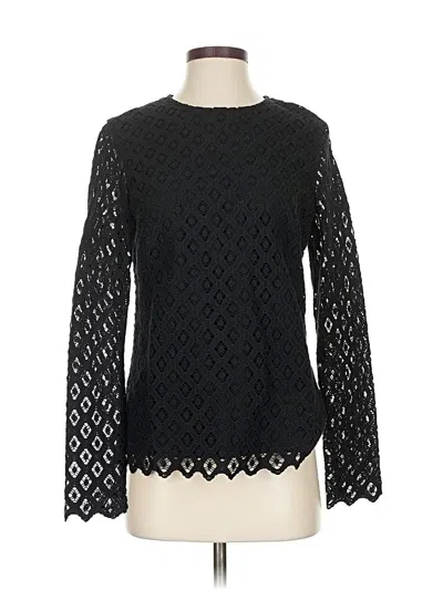 Pre-owned J. Mclaughlin Long Sleeve Top Black Crew Neck Tops