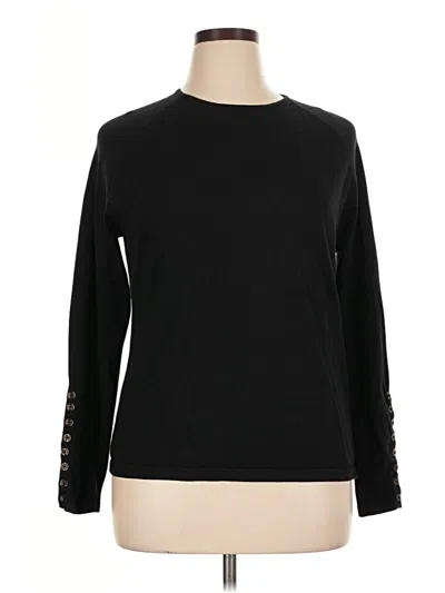 Pre-owned J. Mclaughlin Long Sleeve Top Black Crew Neck Tops
