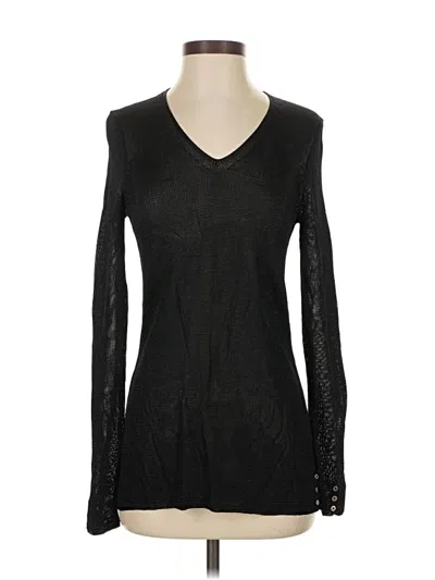 Pre-owned J. Mclaughlin Long Sleeve Top Black V Neck Tops