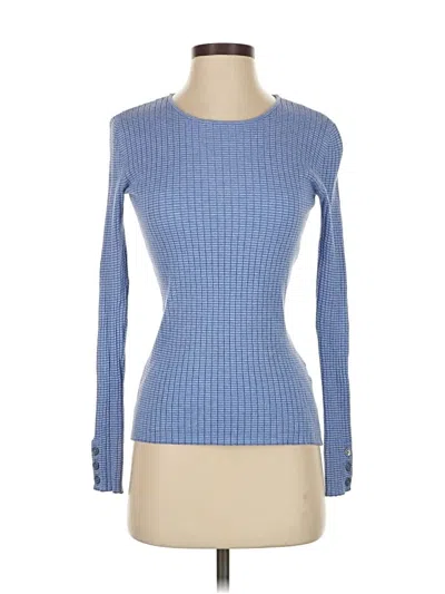 Pre-owned J. Mclaughlin Long Sleeve Top Blue Boatneck Tops