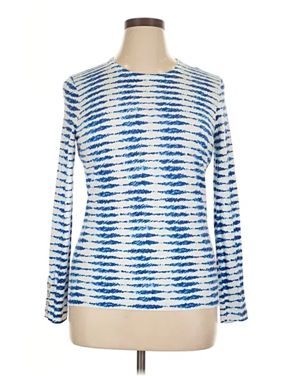 Pre-owned J. Mclaughlin Long Sleeve Top Blue Boatneck Tops
