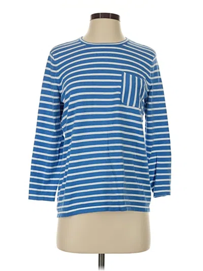 Pre-owned J. Mclaughlin Long Sleeve Top Blue Boatneck Tops