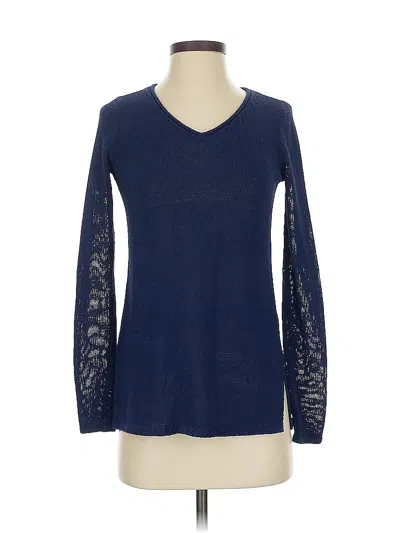 Pre-owned J. Mclaughlin Long Sleeve Top Blue V Neck Tops