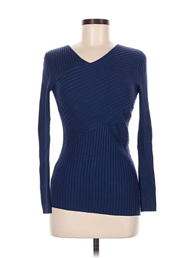 Pre-owned J. Mclaughlin Long Sleeve Top Blue V-neck Tops
