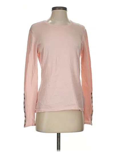 Pre-owned J. Mclaughlin Long Sleeve Top Pink Crew Neck Tops