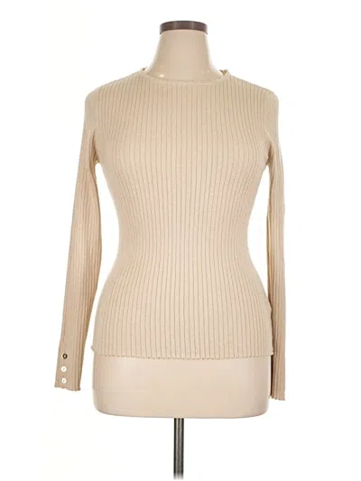 Pre-owned J. Mclaughlin Long Sleeve Top Tan Turtleneck Tops