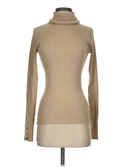 Pre-owned J. Mclaughlin Long Sleeve Top Tan Turtleneck Tops