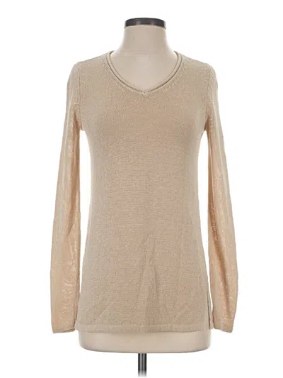 Pre-owned J. Mclaughlin Long Sleeve Top Tan V-neck Tops
