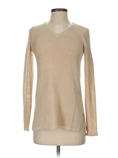 Pre-owned J. Mclaughlin Long Sleeve T-shirt In Brown