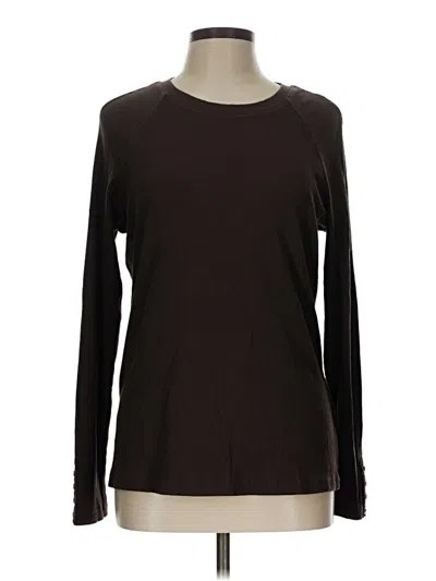 Pre-owned J. Mclaughlin Long Sleeve T-shirt In Brown