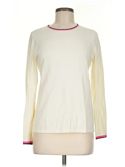 Pre-owned J. Mclaughlin Long Sleeve T-shirt In Ivory