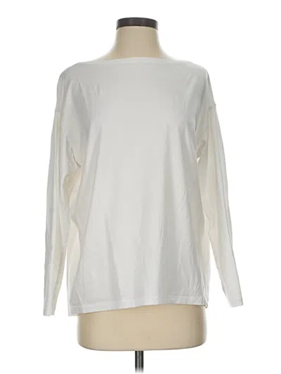 Pre-owned J. Mclaughlin Long Sleeve T-shirt In Ivory
