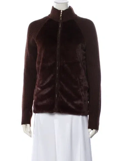 Pre-owned J. Mclaughlin Merino Wool Jacket In Brown