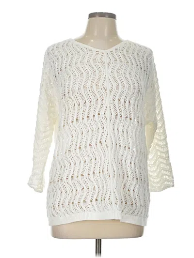 Pre-owned J. Mclaughlin Pullover Sweater In White