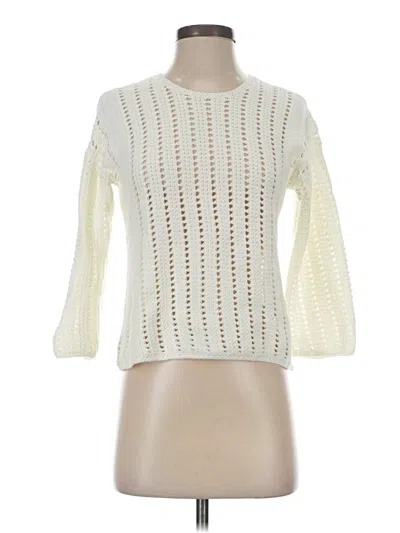 Pre-owned J. Mclaughlin Pullover Sweater In White