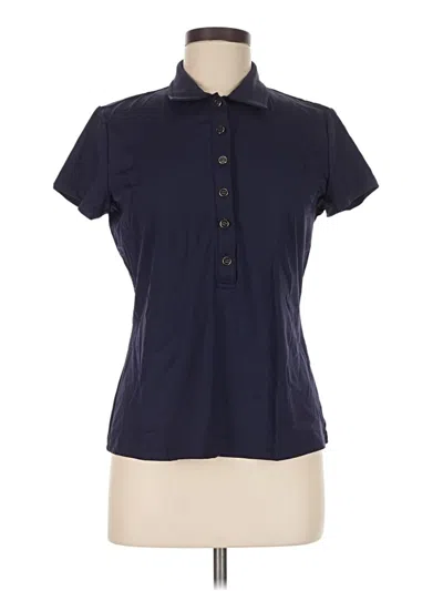 Pre-owned J. Mclaughlin Short Sleeve Blouse In Blue