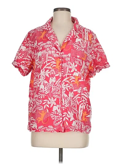 Pre-owned J. Mclaughlin Short Sleeve Blouse In Pink