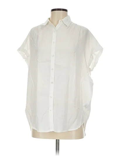 Pre-owned J. Mclaughlin Short Sleeve Blouse In White