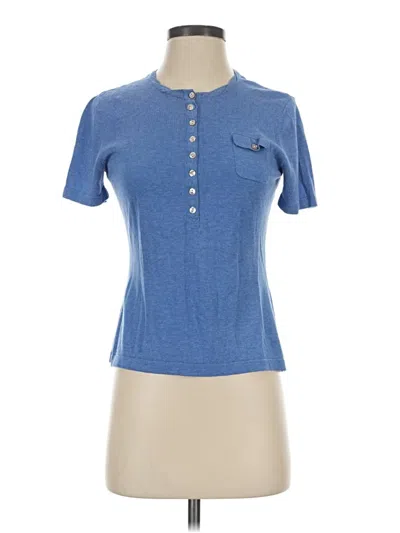 Pre-owned J. Mclaughlin Short Sleeve Henley Shirt In Blue