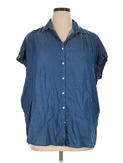 Pre-owned J. Mclaughlin Short Sleeve Polo Shirt In Blue