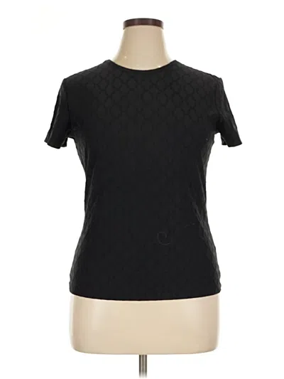 Pre-owned J. Mclaughlin Short Sleeve Top Black Crew Neck Tops
