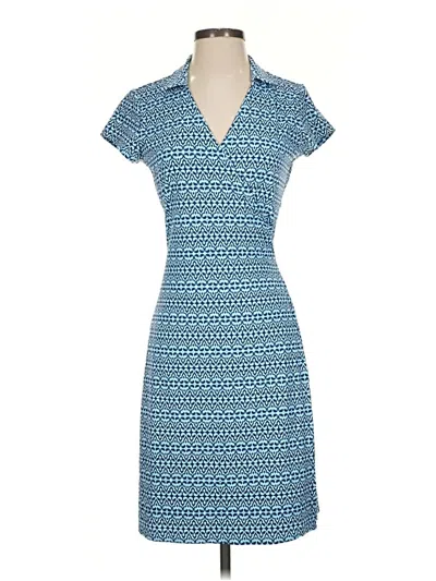 Pre-owned J. Mclaughlin Short Sleeve Top Blue V Neck Tops