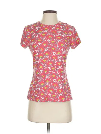 Pre-owned J. Mclaughlin Short Sleeve Top Pink Sweetheart Neckline Tops