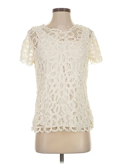 Pre-owned J. Mclaughlin Short Sleeve T-shirt In Ivory