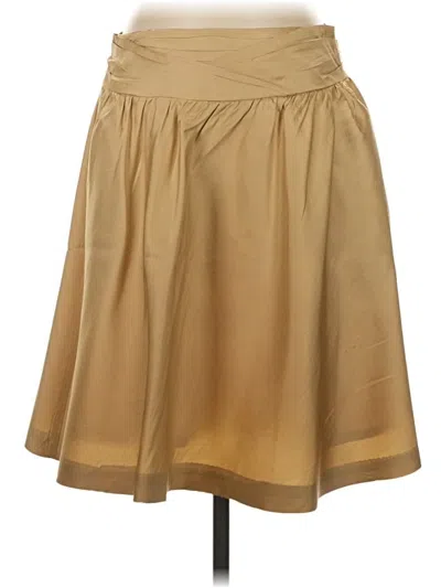 Pre-owned J. Mclaughlin Silk Skirt In Tan