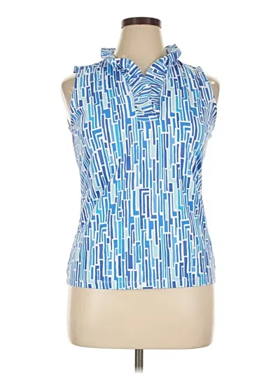 Pre-owned J. Mclaughlin Sleeveless Blouse In Blue