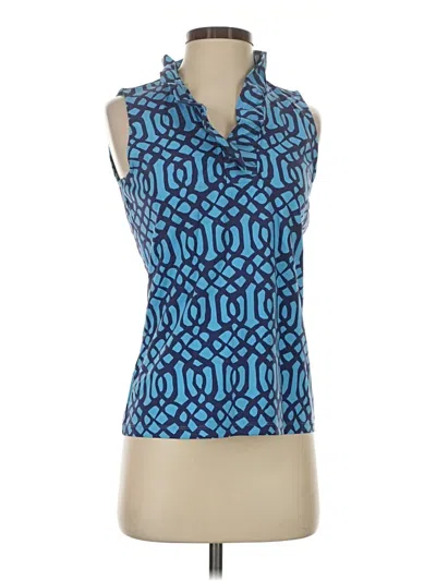 Pre-owned J. Mclaughlin Sleeveless Blouse In Blue