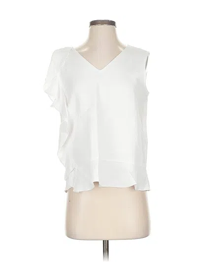 Pre-owned J. Mclaughlin Sleeveless Blouse In White