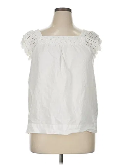 Pre-owned J. Mclaughlin Sleeveless Blouse In White