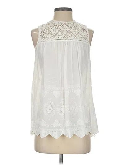 Pre-owned J. Mclaughlin Sleeveless Blouse In White