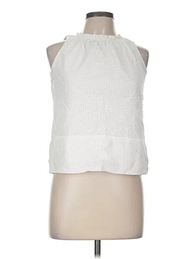 Pre-owned J. Mclaughlin Sleeveless Blouse In White