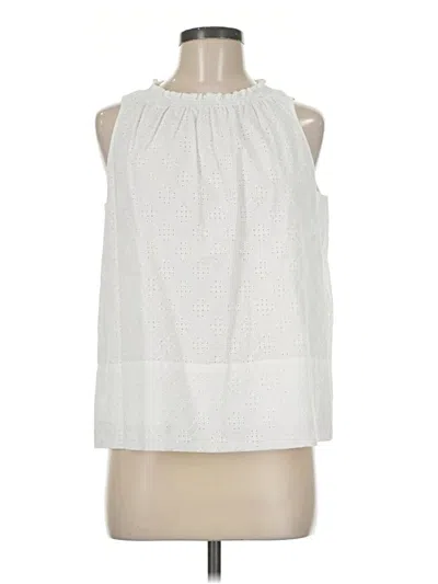 Pre-owned J. Mclaughlin Sleeveless Blouse In White