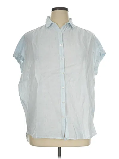 Pre-owned J. Mclaughlin Sleeveless Button Down Shirt In Blue