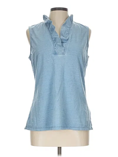 Pre-owned J. Mclaughlin Sleeveless Top Blue Halter Neckline Tops