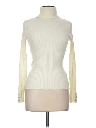 Pre-owned J. Mclaughlin Turtleneck Sweater In Ivory