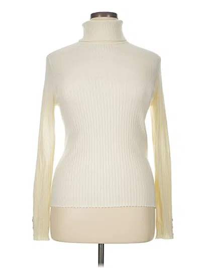 Pre-owned J. Mclaughlin Turtleneck Sweater In White