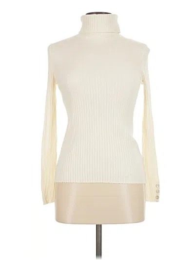 Pre-owned J. Mclaughlin Turtleneck Sweater In White